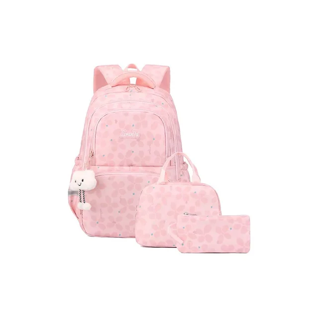 Ensemble sac à dos scolaire 4 pièces – rose