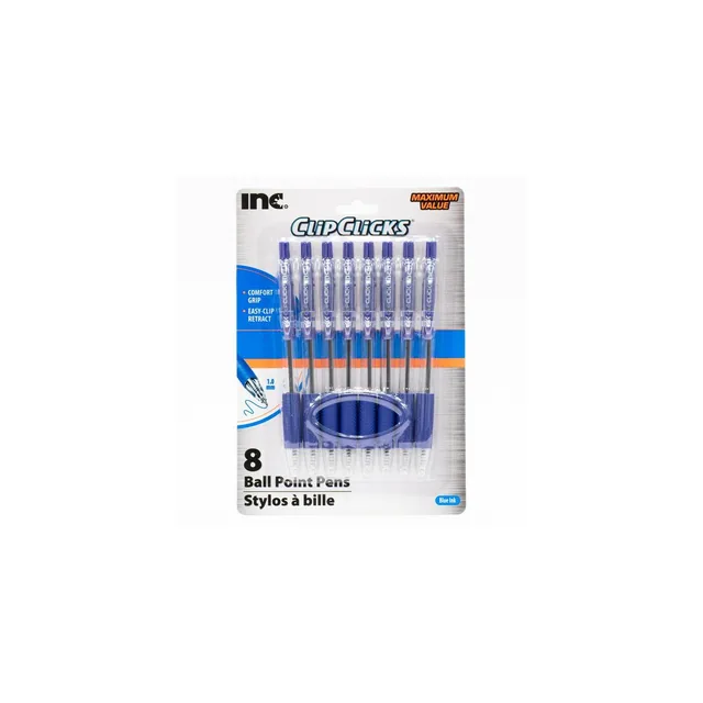 Lot de stylos bille ClipClicks – bleu