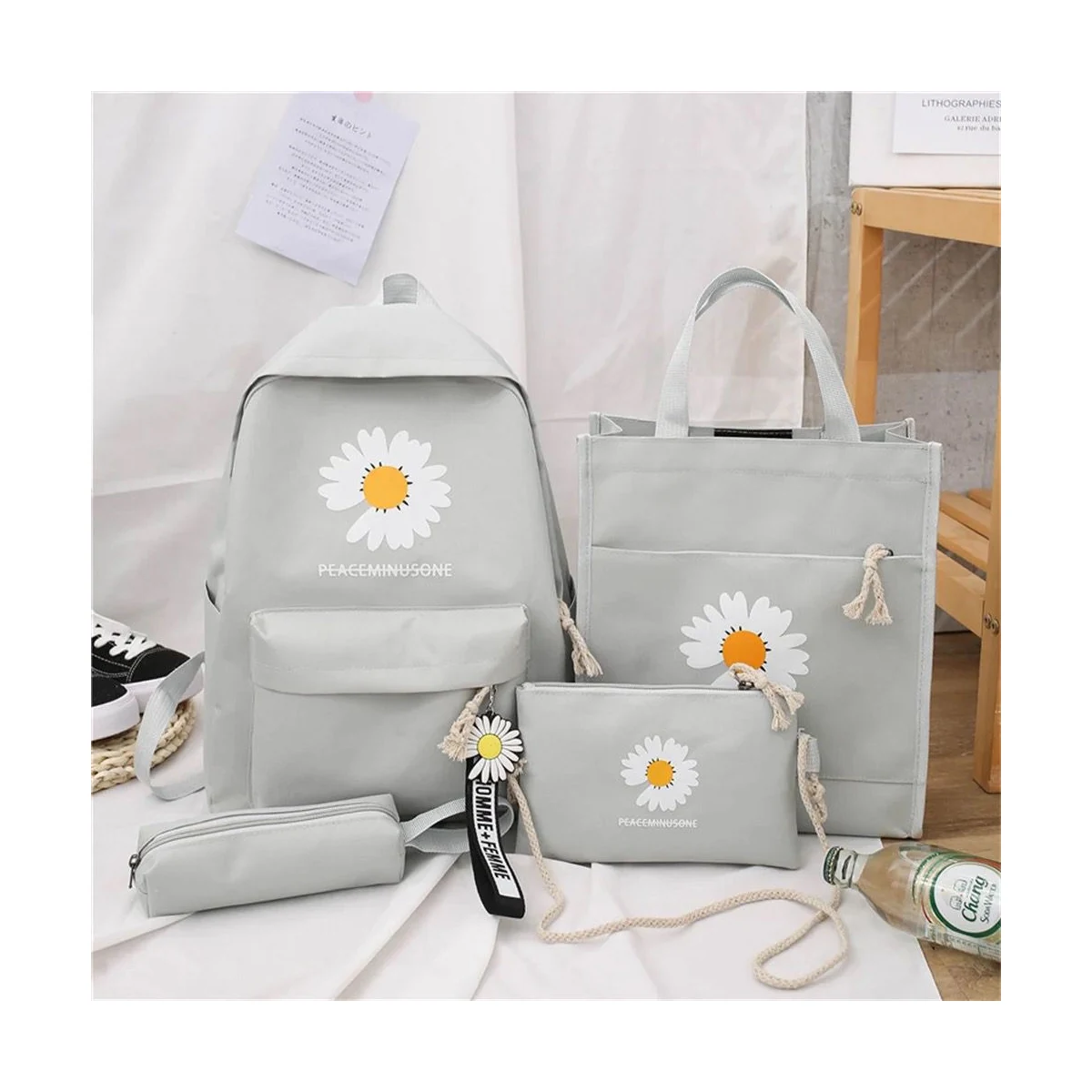 Sac cabas scolaire – gris — Sacs & cartables