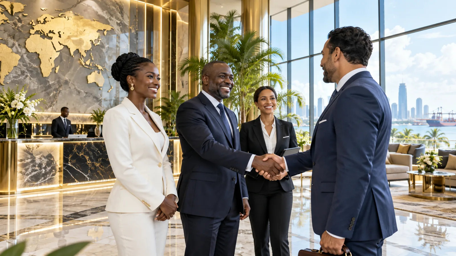 Professionnels africains collaborant dans un environnement moderne